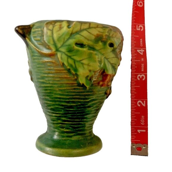 Miniature Green Ceramic Pitcher With Leaf & Berry Design - Picture 1 of 11